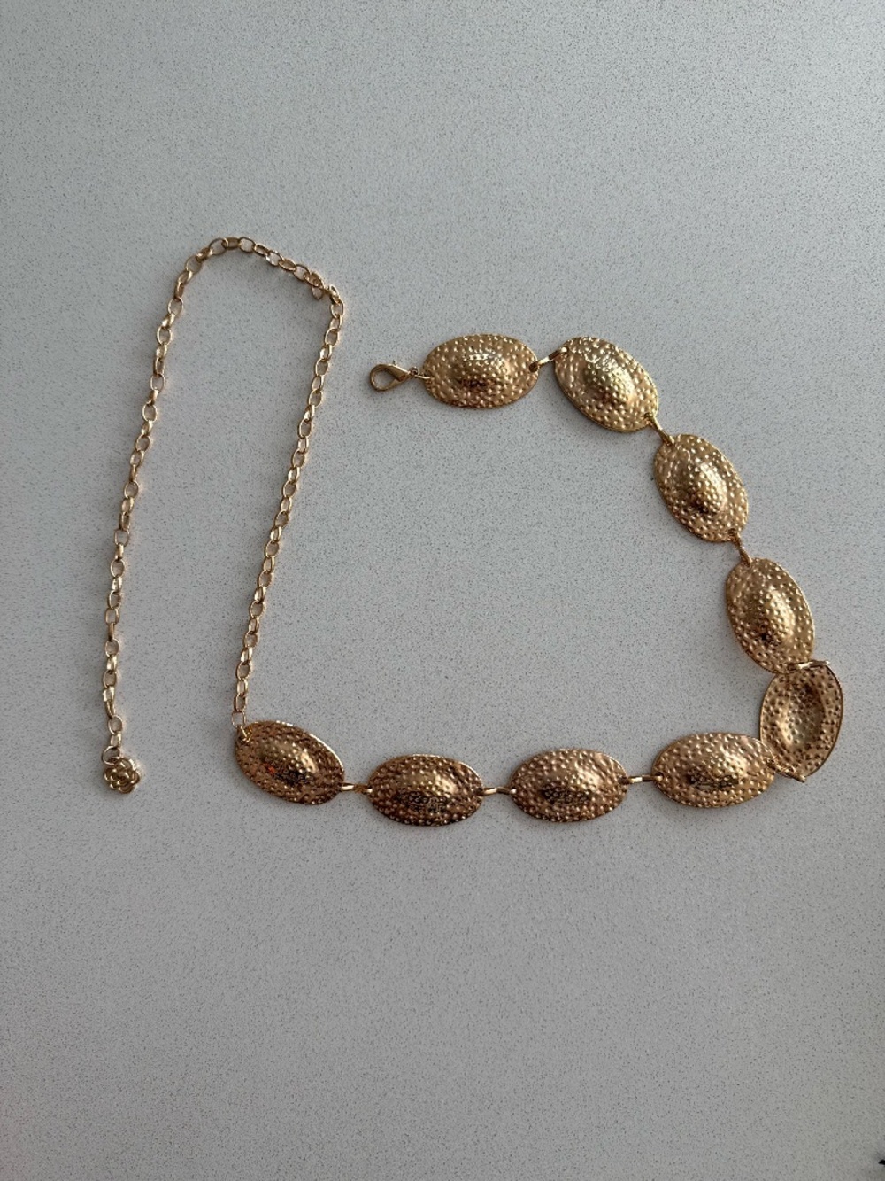 Hammered Gold Disc Statement Belt Chain Vintage Boho - Picture 5 of 10